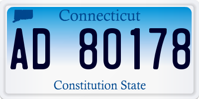 CT license plate AD80178