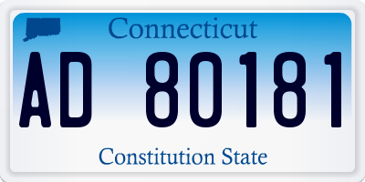 CT license plate AD80181