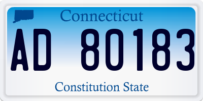 CT license plate AD80183