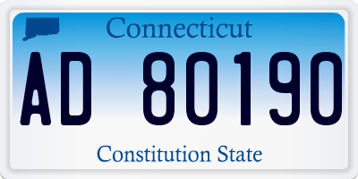 CT license plate AD80190