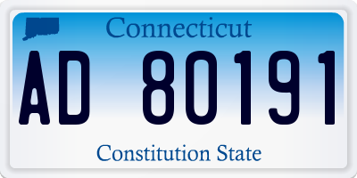 CT license plate AD80191