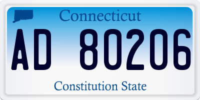 CT license plate AD80206