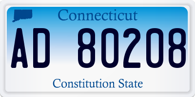 CT license plate AD80208