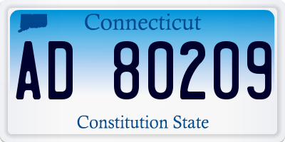 CT license plate AD80209