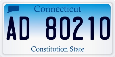 CT license plate AD80210