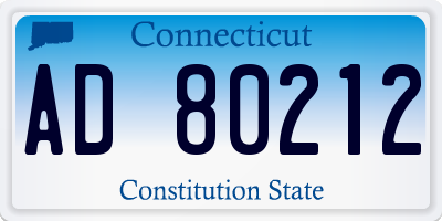 CT license plate AD80212