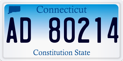 CT license plate AD80214
