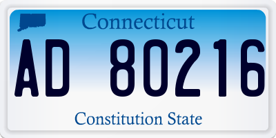 CT license plate AD80216