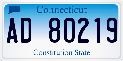 CT license plate AD80219