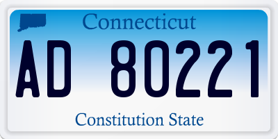 CT license plate AD80221