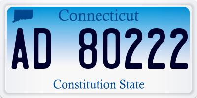 CT license plate AD80222