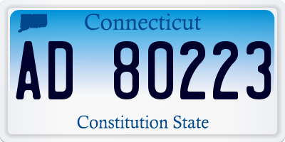 CT license plate AD80223