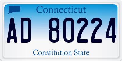 CT license plate AD80224
