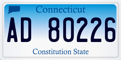 CT license plate AD80226