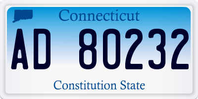 CT license plate AD80232