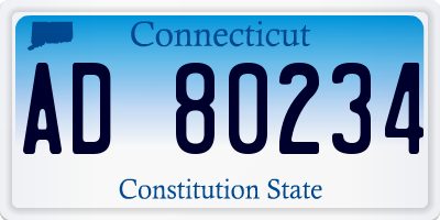 CT license plate AD80234