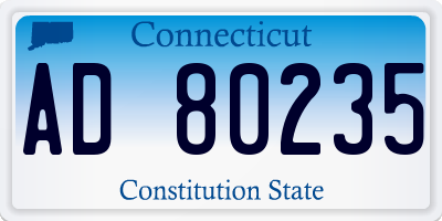 CT license plate AD80235