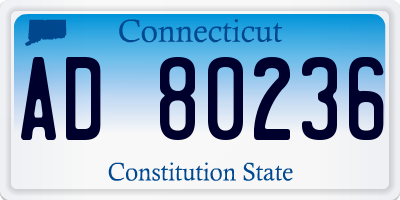 CT license plate AD80236