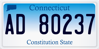 CT license plate AD80237