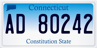 CT license plate AD80242