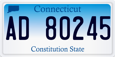 CT license plate AD80245