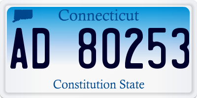 CT license plate AD80253