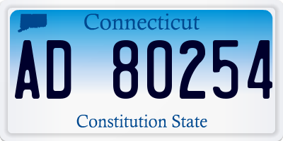 CT license plate AD80254