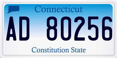 CT license plate AD80256