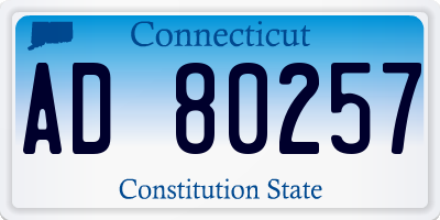 CT license plate AD80257