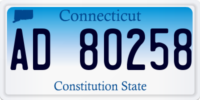 CT license plate AD80258