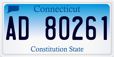 CT license plate AD80261