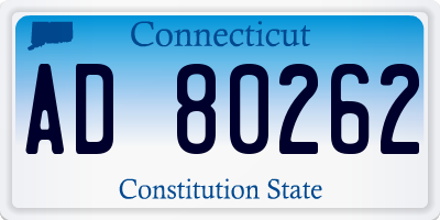CT license plate AD80262