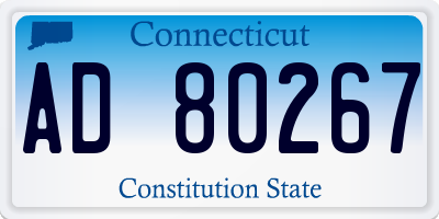 CT license plate AD80267