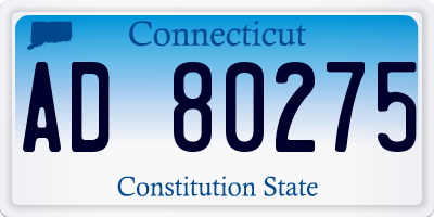 CT license plate AD80275