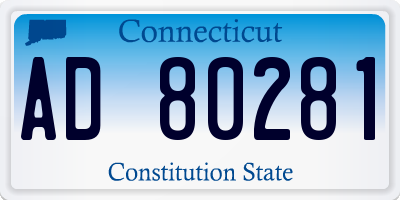 CT license plate AD80281