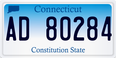 CT license plate AD80284