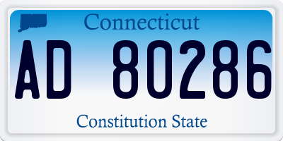 CT license plate AD80286