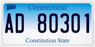 CT license plate AD80301