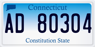 CT license plate AD80304