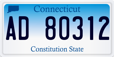CT license plate AD80312