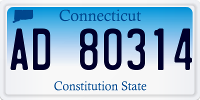 CT license plate AD80314