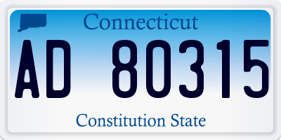 CT license plate AD80315