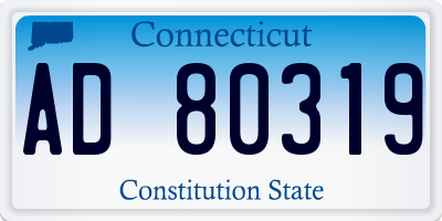 CT license plate AD80319