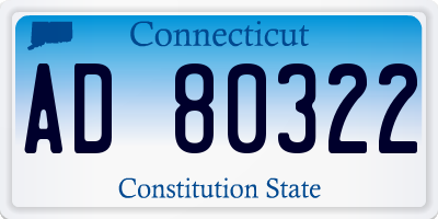 CT license plate AD80322