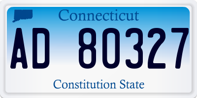 CT license plate AD80327