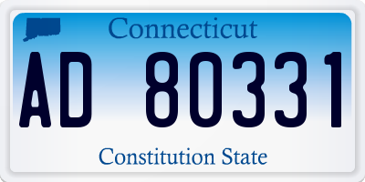 CT license plate AD80331