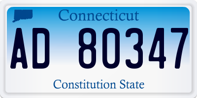 CT license plate AD80347