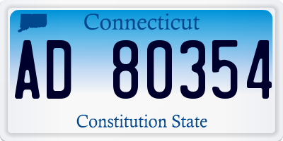 CT license plate AD80354