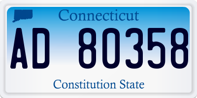 CT license plate AD80358