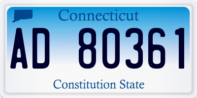 CT license plate AD80361